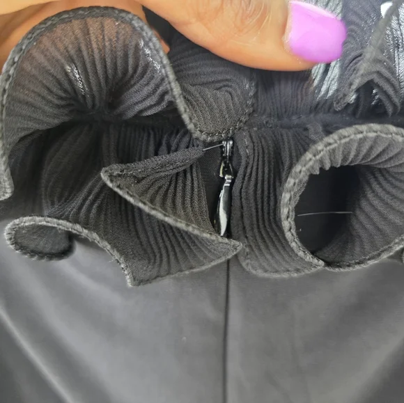 Adrianna Papell Women Jumpsuit Sz 2 Black Chiffon Ruffle Wide Leg NWT Cocktail - Picture 10 of 10